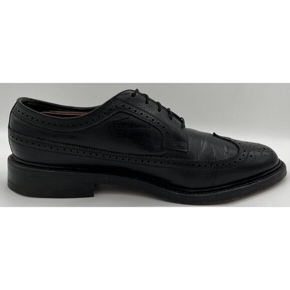 Vintage Florsheim Imperial Size 12D Black Leather Cordovan Wingtip Oxfords 76019 - Picture 5 of 11